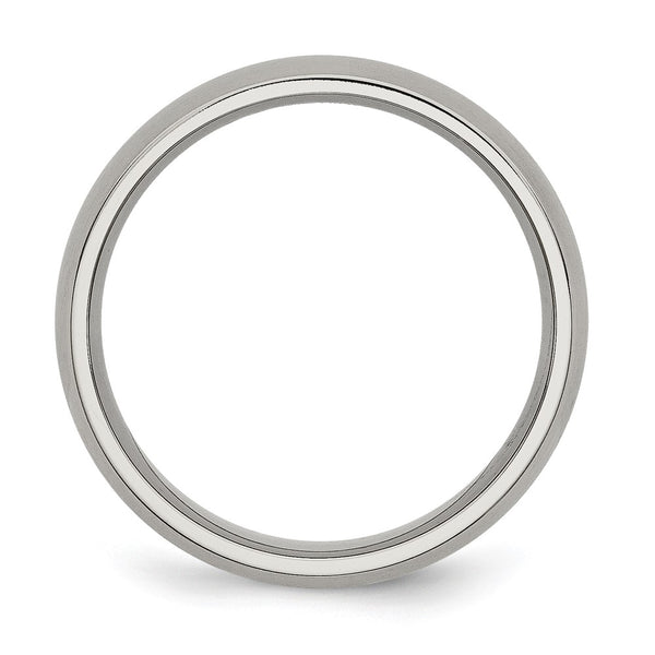 6mm Brushed Titanium Half-Round Band - Weight