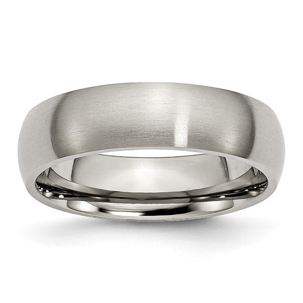 6mm Brushed Titanium Half-Round Band - Weight