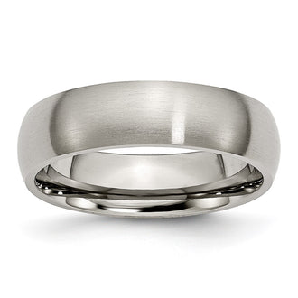 Buy Stylish 6mm Brushed Titanium Half-Round Chisel Band - Luxury Design