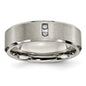 Exclusive Titanium Chisel 7mm Band with Diamond Accent - Stylish Value!-2