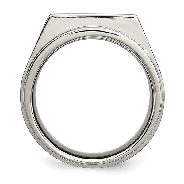 Chisel Titanium Signet Ring with .05 Carat Diamond