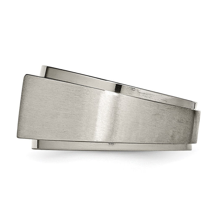 Buy Stylish Chisel Titanium Signet Ring with 1/20 Carat Diamond - Luxury Finish-3