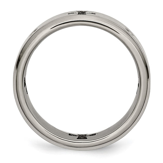 High-Quality Chisel Titanium 7mm Band with 1/20 Carat Diamond - Stylish Value