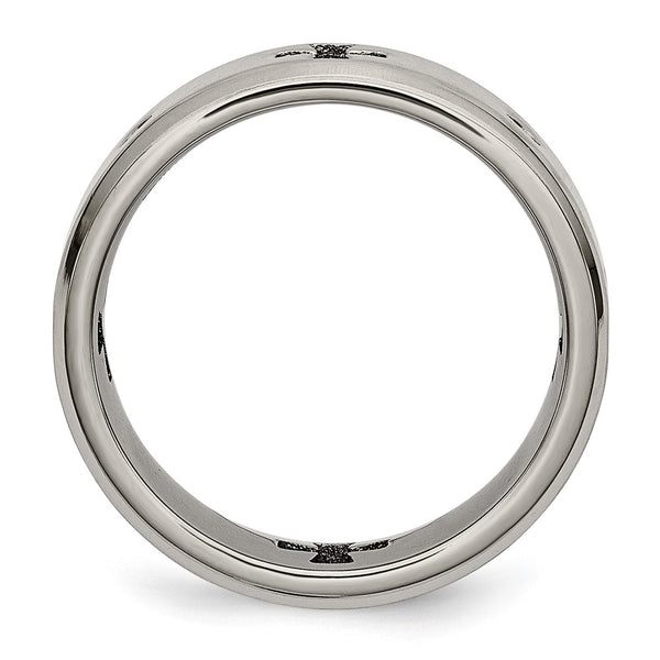 Chisel Titanium 7mm Band with Diamond Cut-Out