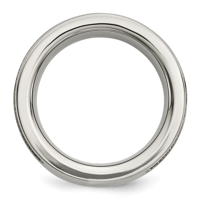 Buy Stylish 10mm Chisel Titanium Band with 1/20 Carat Diamond Accent-2