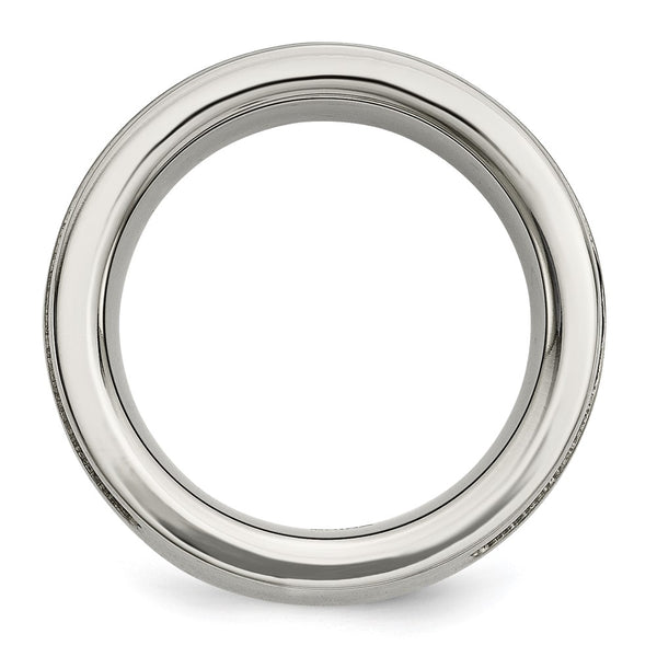 10mm Chisel Titanium Brushed Black IP-Plated Band with Diamond Accent
