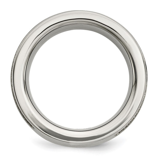 High-Quality Chisel Titanium Brushed Black IP-Plated 10mm Band with Diamond Accent - Stylish Luxury!