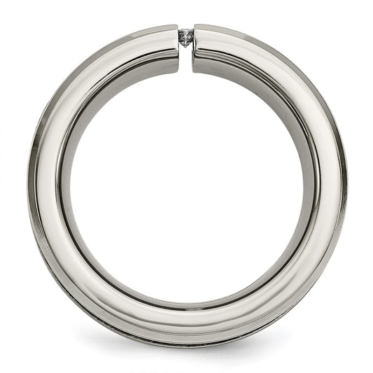 Exclusive Chisel Titanium 10mm Black IP-Plated Band with 1/20 Carat Diamond Accent