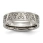 Buy Stylish 6mm Brushed Titanium Flat Band with Trinity Symbol - High-Quality!-10