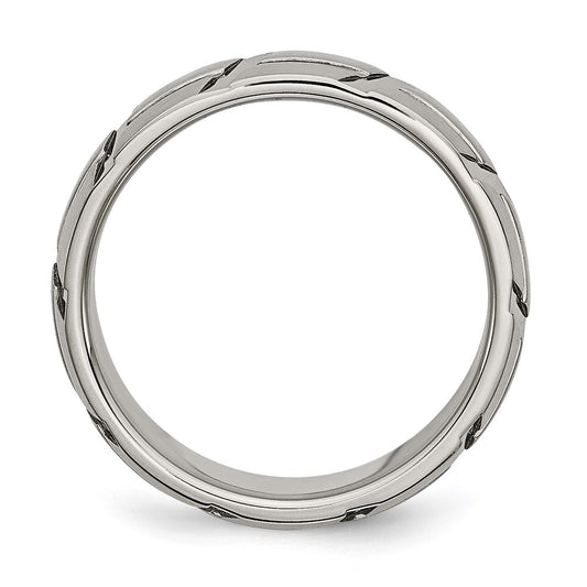 Buy High-Quality 8mm Brushed Polished Titanium Band | Stylish & Affordable!