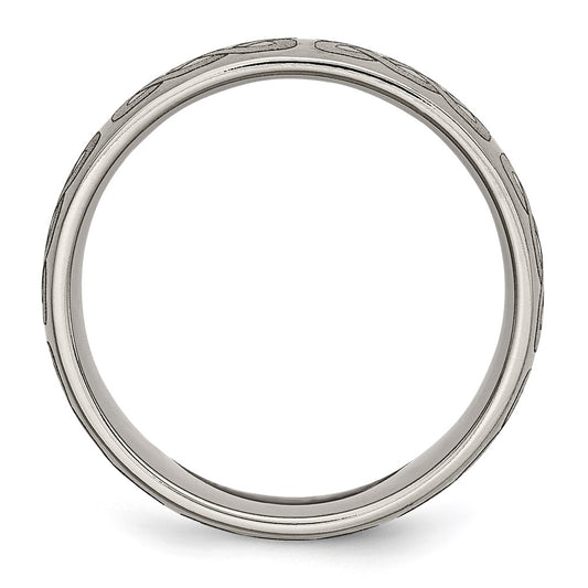 Buy Stylish Brushed Titanium 8mm Band with Celtic Engraving | Luxury Value