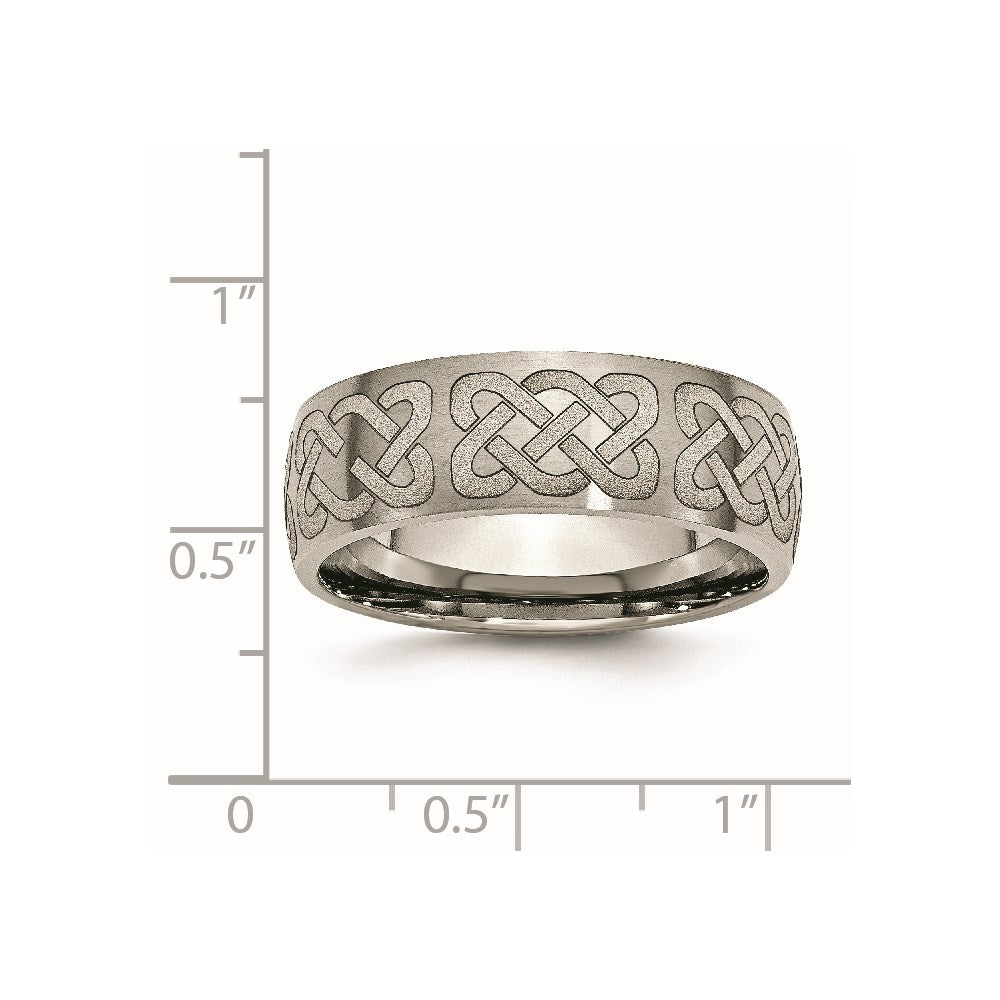 Buy Stylish Brushed Titanium 8mm Band with Celtic Engraving | Luxury Value