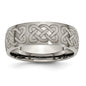 Buy Stylish 8mm Brushed Titanium Celtic Chisel Band - High-Quality & Affordable!-8