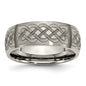 Buy Stylish 8mm Brushed Titanium Celtic Laser Engraved Chisel Band - Value!-10