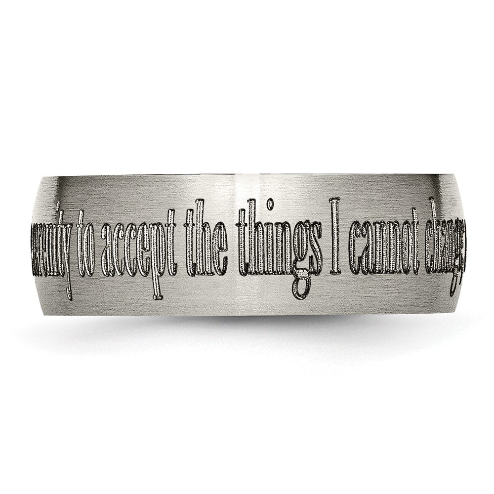 Buy Stylish 8mm Titanium Brushed Band with Laser-Engraved Serenity Prayer