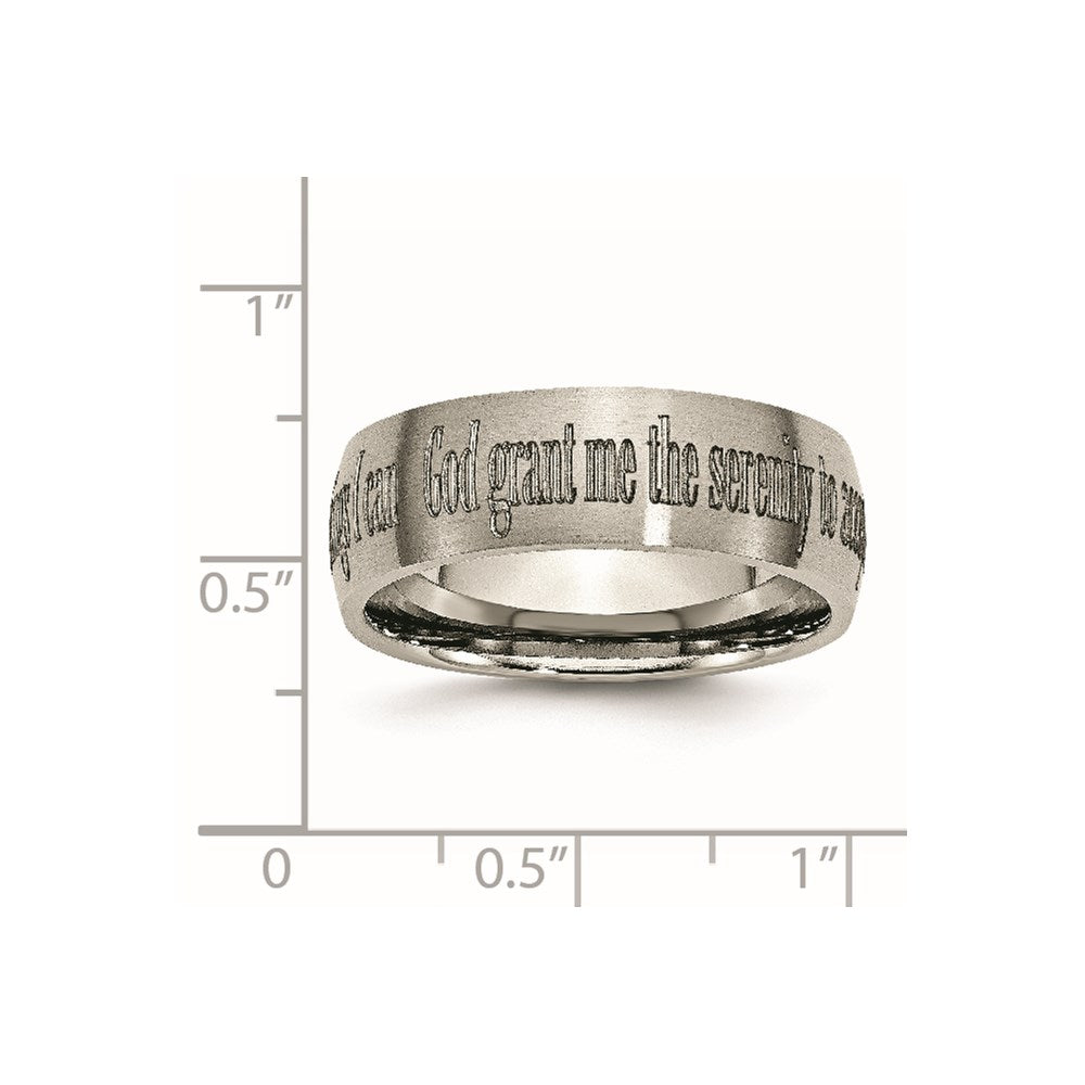 Buy Stylish 8mm Titanium Brushed Band with Laser-Engraved Serenity Prayer