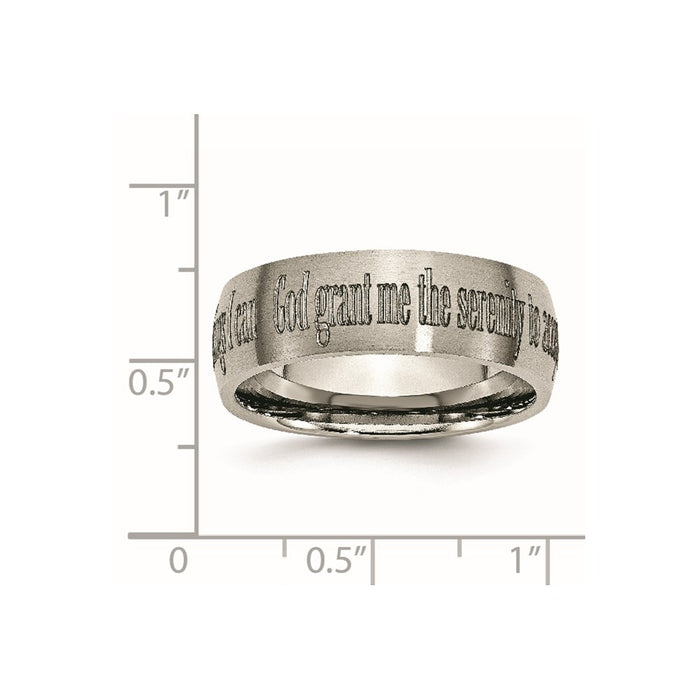 Buy Stylish 8mm Titanium Brushed Band with Laser-Engraved Serenity Prayer-7