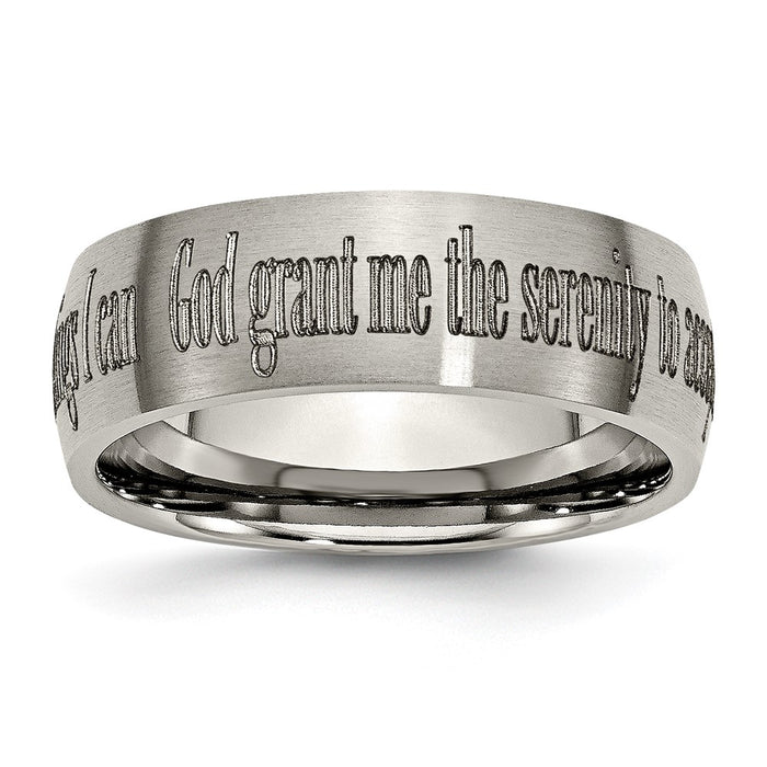 Buy Stylish 8mm Titanium Brushed Band with Laser-Engraved Serenity Prayer-1