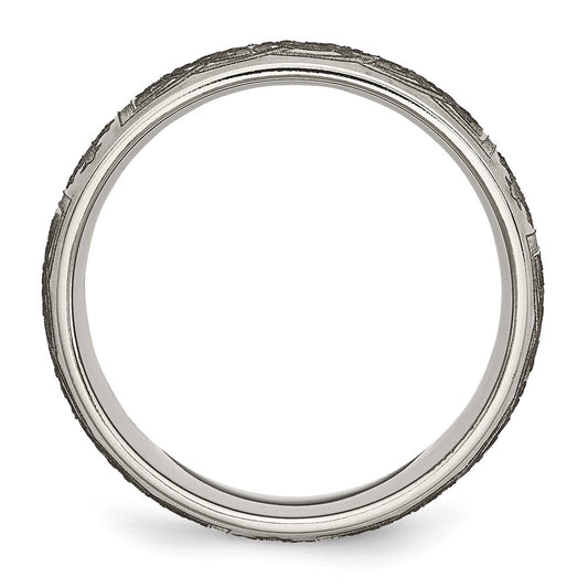 Buy Stylish Brushed Titanium Celtic Cross 8mm Band - Luxury Laser-Engraved Design