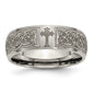 Buy Stylish Brushed Titanium Celtic Cross Band - 8mm, Laser-Engraved Quality-5