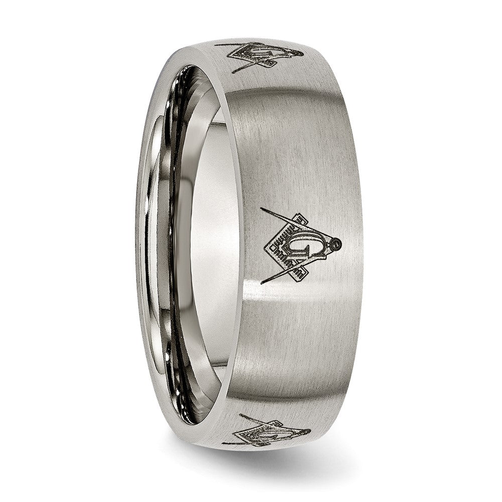 High-quality 8mm Brushed Titanium Masonic Band - Affordable Luxury Style
