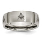 Buy Stylish 8mm Brushed Titanium Band with Masonic Engraving - High-Quality!-4