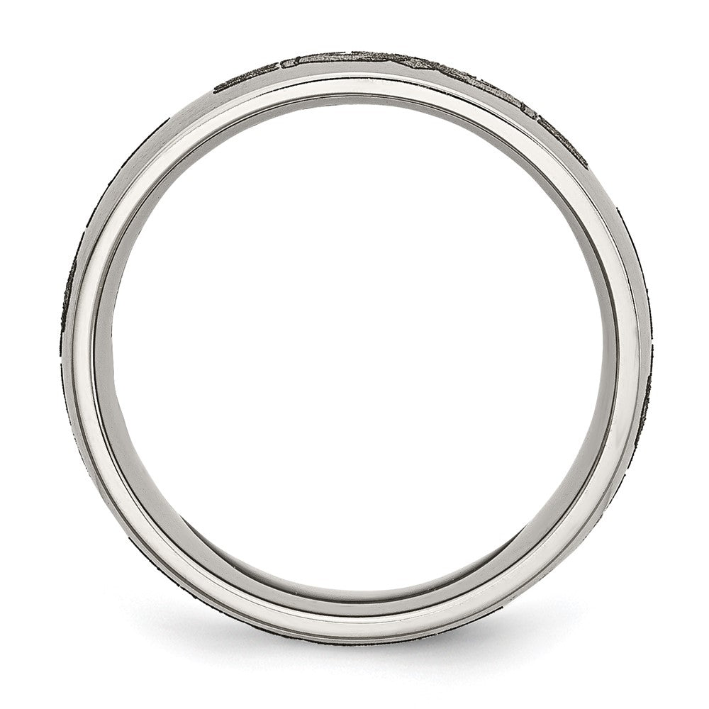 Buy Stylish 8mm Brushed Titanium Claddagh Band with Laser Engraved Design