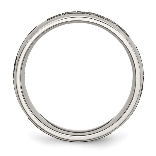 Buy Stylish 8mm Brushed Titanium Claddagh Band with Laser Engraved Design