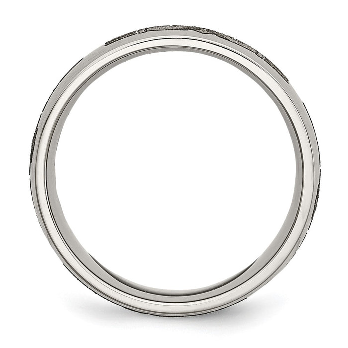 Buy Stylish 8mm Brushed Titanium Claddagh Band with Laser Engraved Design-2