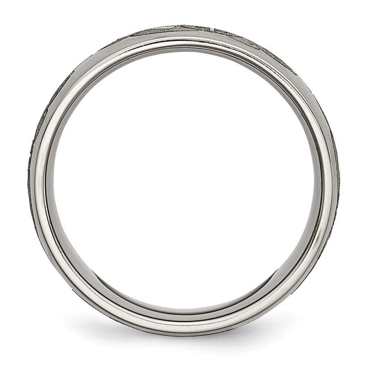 Exclusive Brushed Titanium 8mm Band - Laser-Engraved Cross Design, Stylish Value