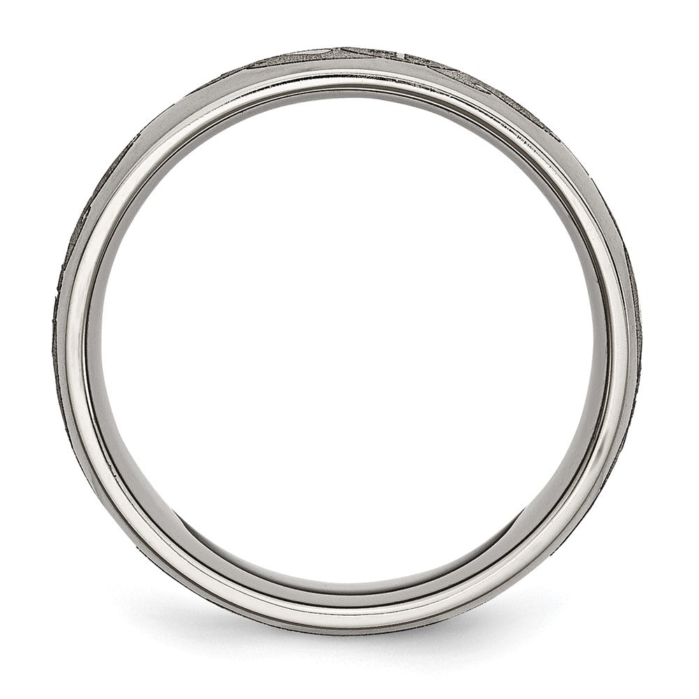 Buy Stylish 8mm Titanium Brushed Band with Laser-Engraved Cross Design