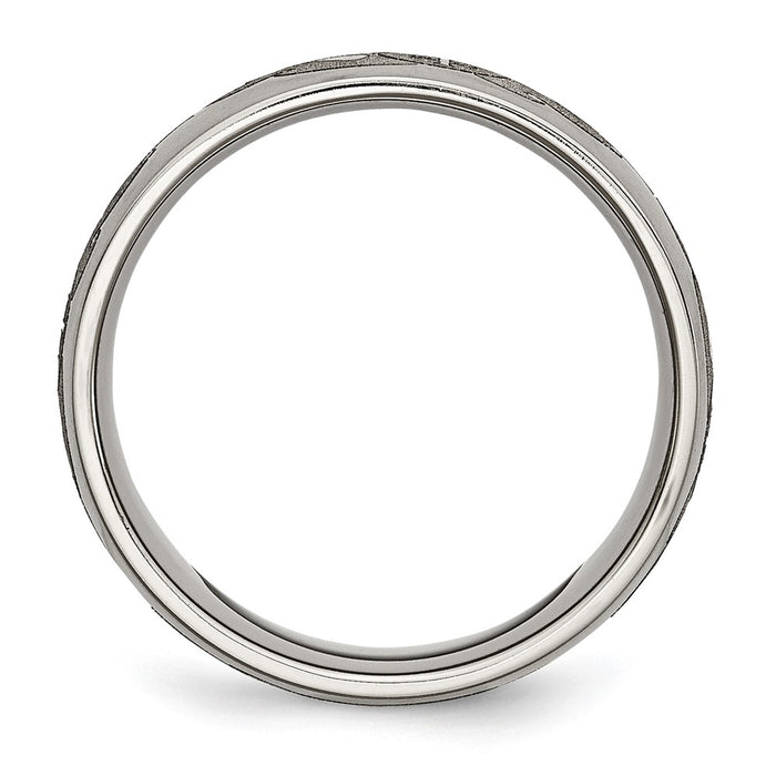 Buy Stylish 8mm Titanium Brushed Band with Laser-Engraved Cross Design-2