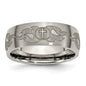 Buy Stylish 8mm Brushed Titanium Band with Laser-Engraved Cross Design-5