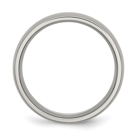 High-Quality 8mm Brushed Titanium Half-Round Band | Stylish & Affordable Design