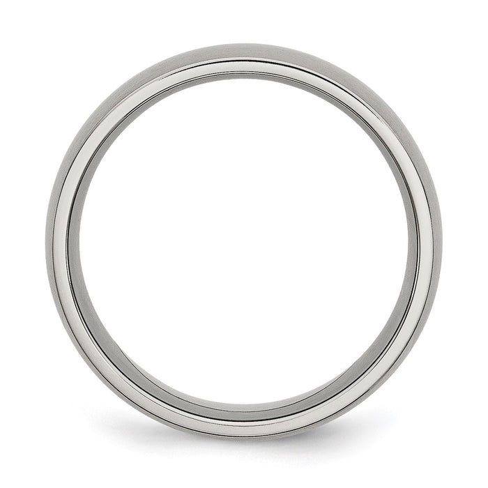 Buy Stylish 8mm Brushed Titanium Half-Round Band - High-Quality Value Ring-2