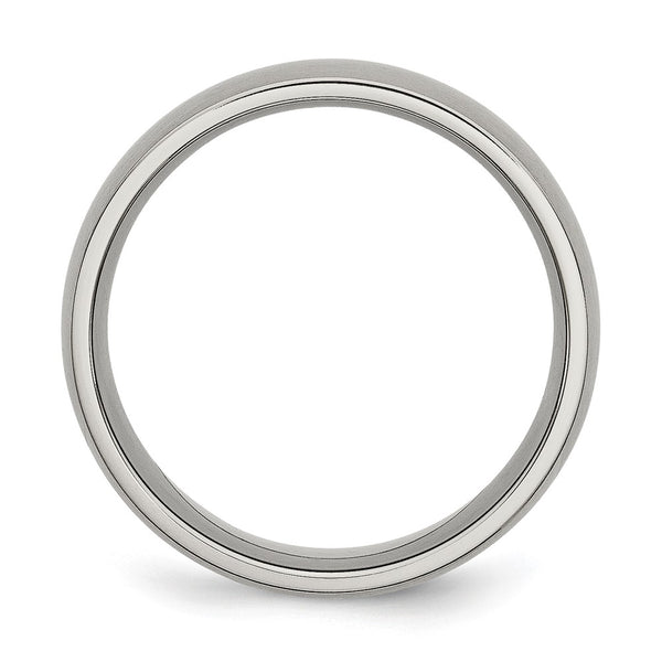 Brushed Titanium 8mm Half-Round Chisel Band