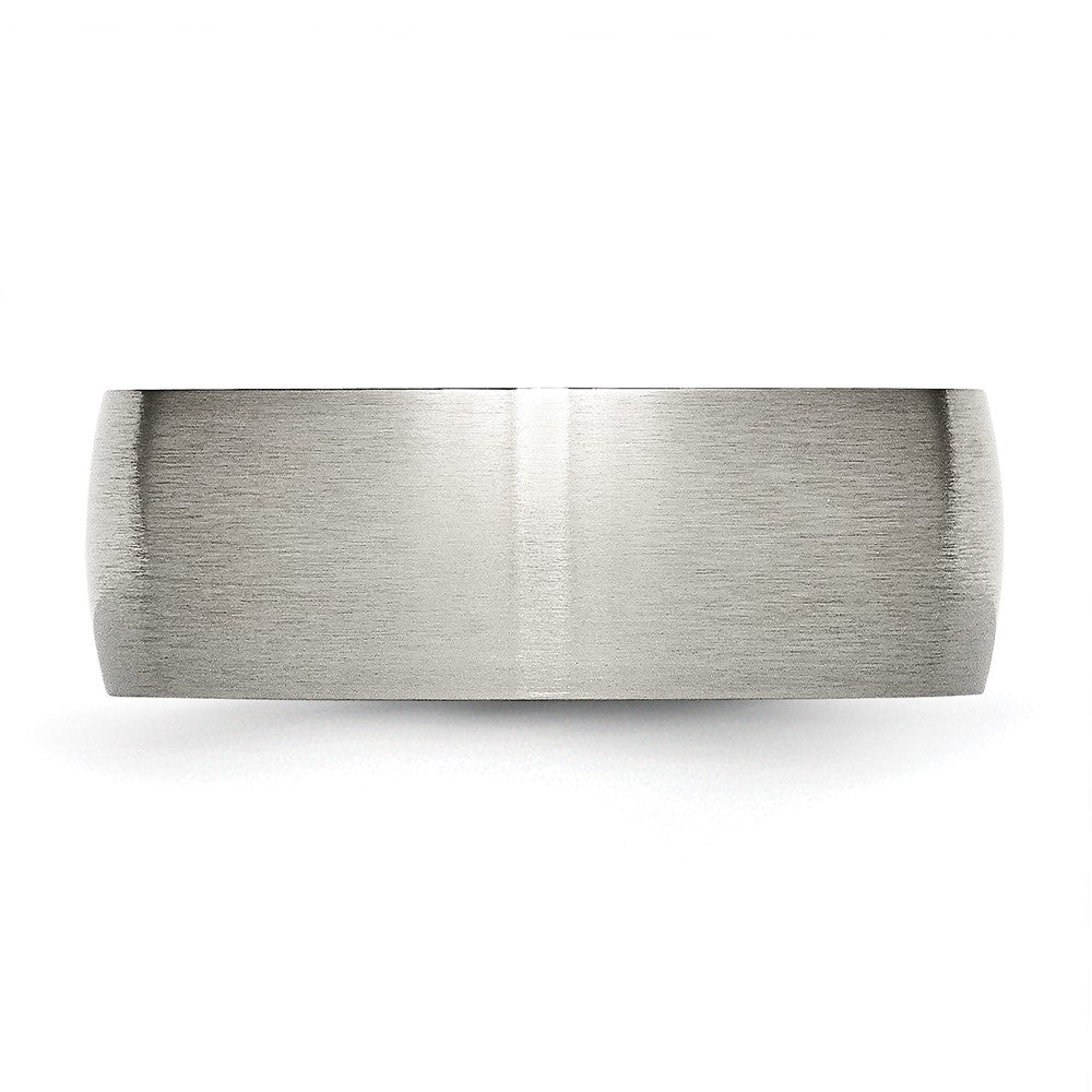 Buy Stylish 8mm Brushed Titanium Half-Round Chisel Band - Luxury Value Ring