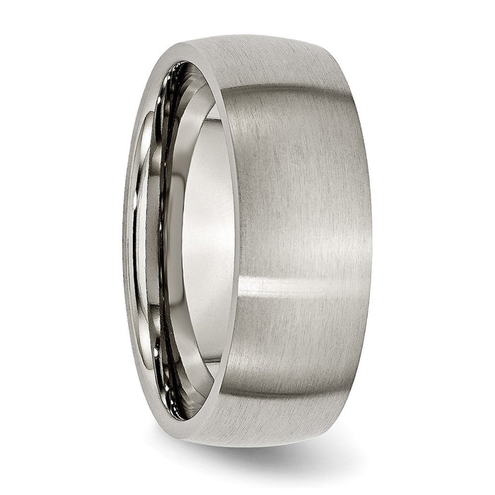 Buy Stylish 8mm Brushed Titanium Half-Round Band - High-Quality Design-4