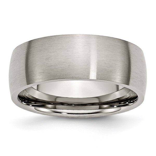 Brushed Titanium 8mm Half-Round Chisel Band