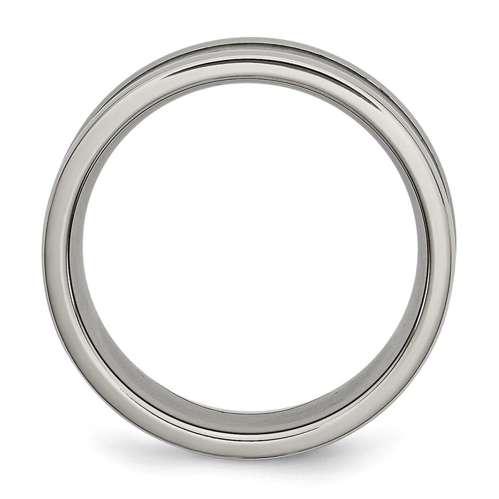 Exclusive 8mm Titanium Band with Black Carbon Fiber Inlay - Stylish & Durable-2