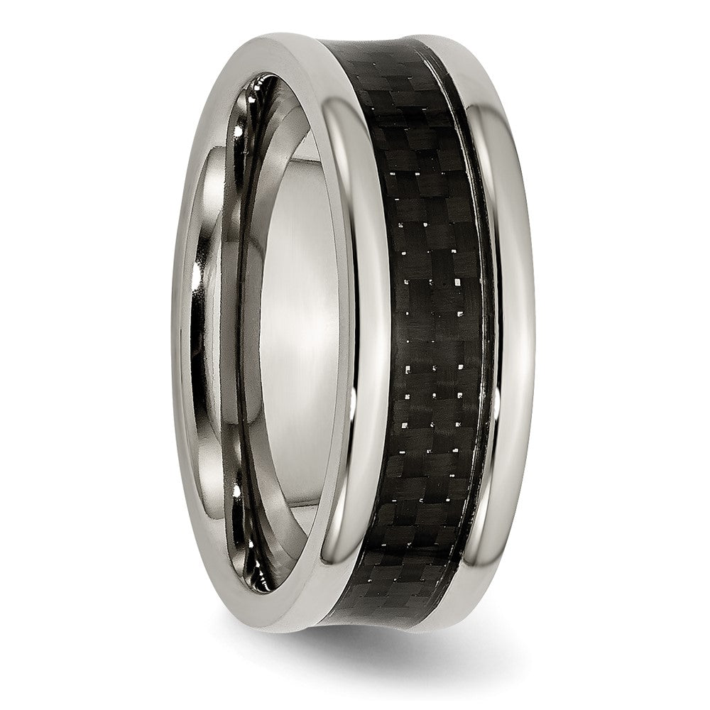 High-Quality 8mm Titanium Chisel Band with Carbon Fiber Inlay | Stylish Value