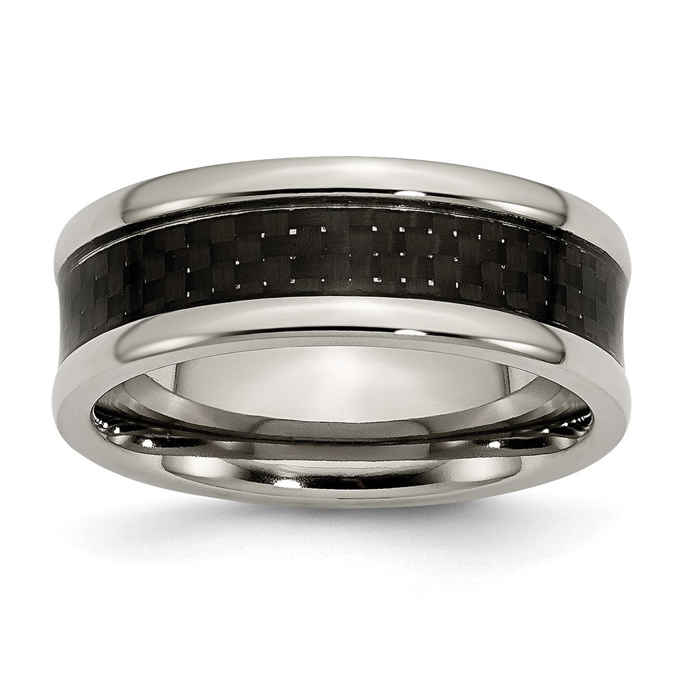High-Quality 8mm Titanium Chisel Band with Carbon Fiber Inlay | Stylish Value