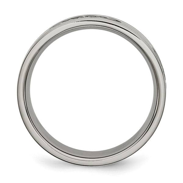 7mm Titanium Brushed Chisel Band with Black Rubber