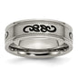 High-Quality 7mm Titanium Chisel Band with Black Rubber - Stylish Design!-3
