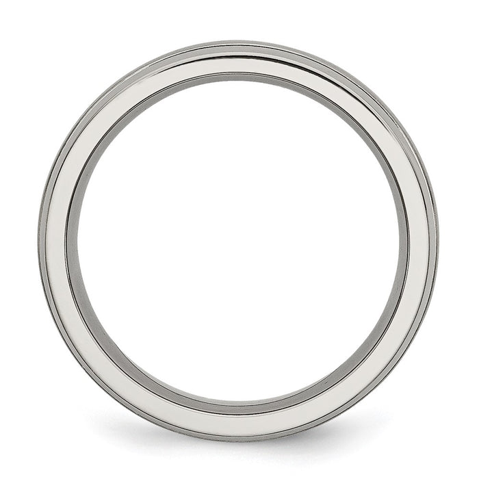 Buy Exclusive 6mm Chisel Titanium Band - Stylish Brushed & Polished Edges-2