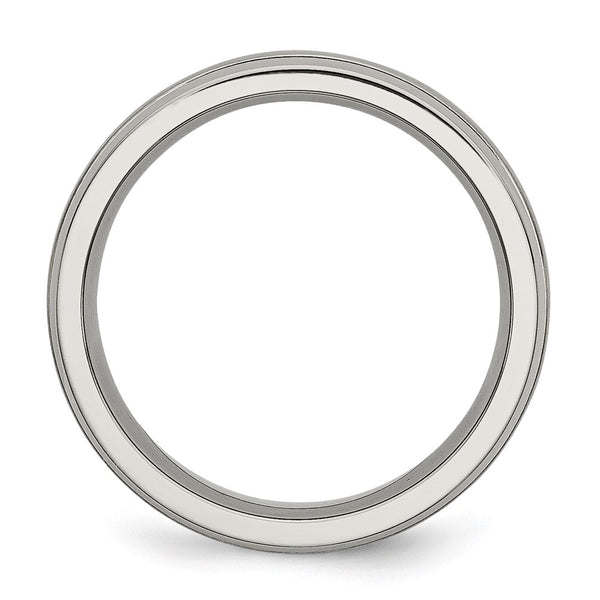 Chisel 6mm Titanium Band - Brushed Polished Edges