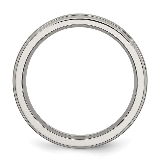 Exclusive 6mm Titanium Grooved Edge Band - Stylish Brushed & Polished Finish