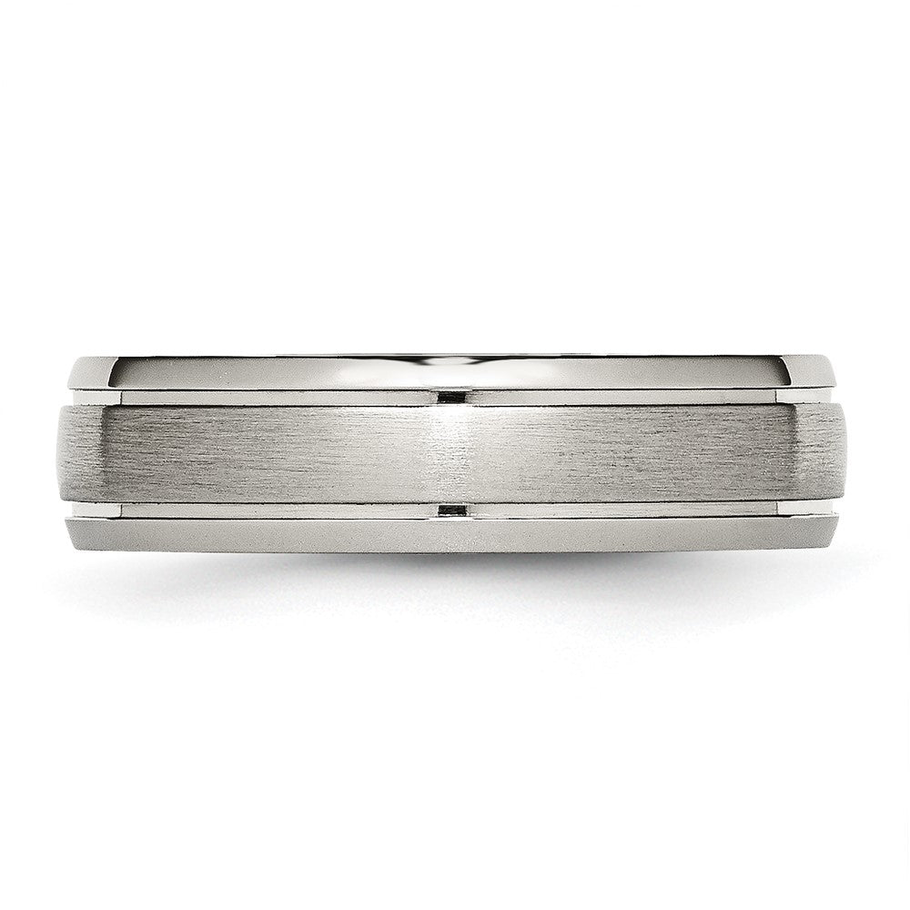 Buy Exclusive 6mm Chisel Titanium Band - Stylish Brushed & Polished Edges