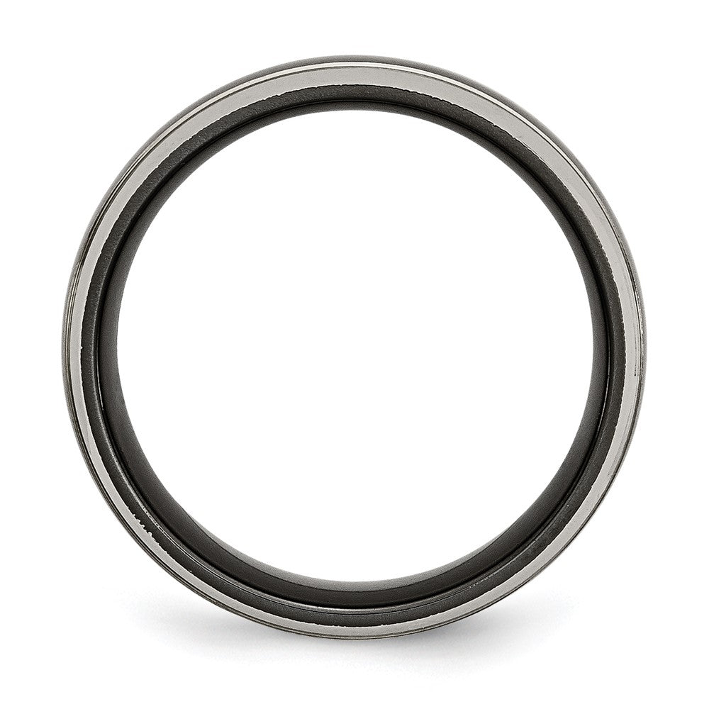 Shop Stylish 8mm Chisel Titanium Grey & Black Polished Band - Luxury Value!