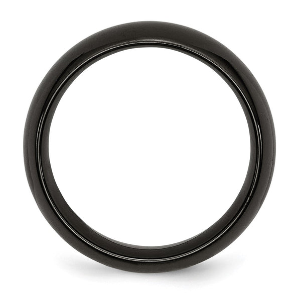 8mm Polished Black Titanium Band